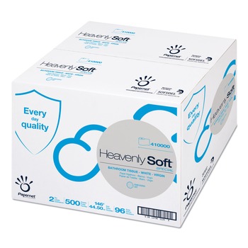 Papernet 410000 Heavenly Soft Toilet Tissue Septic Safe 2-Ply White 3.5-in x 146 ft 500 Sheets/Roll 96 Rolls/Carton