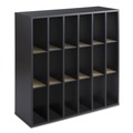 Filing Racks | Safco 7765BL 33.75 in. x 12 in. x 32.75 in. 18 Compartments Stackable Wood Mail Sorter with Adjustable Dividers - Black image number 2
