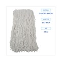 Mops | Boardwalk BWKRM03032S Cut-End Rayon Wet Mop Heads - White (12/Carton) image number 1