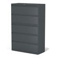 Office Filing Cabinets & Shelves | Alera 25515 42 in. x 18.63 in. x 67.63 in. 5 Legal/Letter/A4/A5 Size Lateral File Drawers - Charcoal image number 2