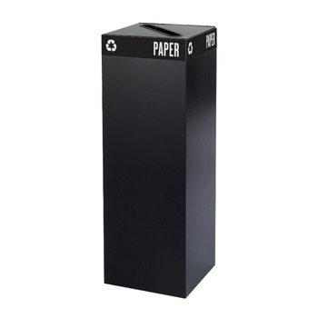 Safco 2984BL 42 Gallon Public Square Paper -Recycling Receptacles - Black