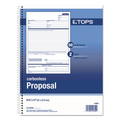 Retail Store Supplies | TOPS 41850 50 Forms Total Two-Part Carbonless 11 in. x 8.5 in. Spiralbound Proposal Form Book image number 1