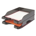 Desktop Organizers | Deflecto 63904 Docutray 10.13 in. x 13.63 in. x 2.5 in. 2 Sections Letter to Legal Size Files Multi-Directional Stacking Tray Set - Black (1-Set) image number 1
