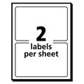 Labels | Avery 05453 3 in. x 4 in. Removable Multi-Use Labels for Inkjet/Laser Printers - White (2/Sheet, 40 Sheets/Pack) image number 1