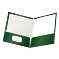 File Folders | Oxford 51717 100-Sheet Capacity 11 in. x 8.5 in. High Gloss Laminated Paperboard Folder - Green (25/Box) image number 0