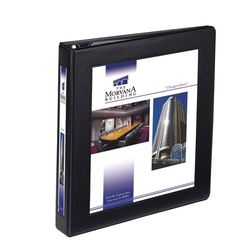 Binders | Avery 68054 11 in. x 8.5 in. 1 in. Capacity 3 Rings Framed View Heavy-Duty Binders - Black image number 0