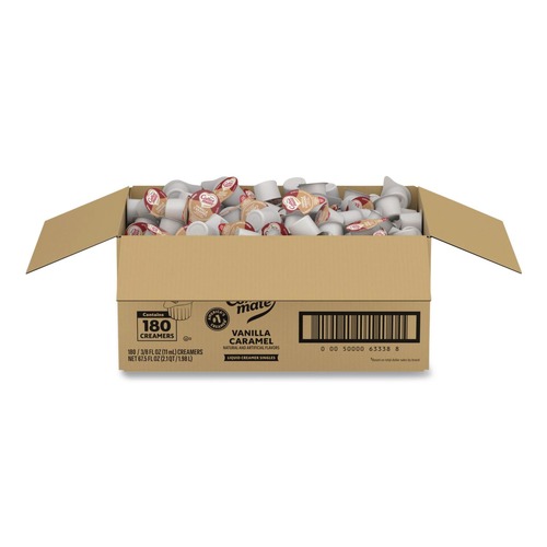 Condiments | Coffee-Mate 12182157 0.38 oz Mini Cups Bulk Liquid Coffee Creamer - Vanilla Caramel (180/Carton) image number 0