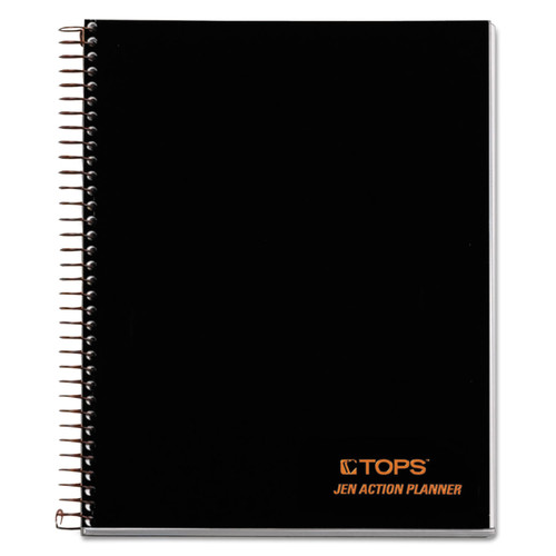 Notebooks & Pads | TOPS 63828 (100) 8.5 in. x 6.75 in. Sheets 1-Subject Narrow Rule JEN Action Planner - Black Cover image number 0