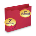 File Folders | Smead 75569 Straight Tab Letter Size Colored File Jackets with Reinforced Double-Ply Tab - Red (50/Box) image number 3