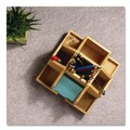 File Folders | Officemate 71007 Bamboo Rotary Organizer 9 Compartments 8.85 x 8.82 x 7.4 Brown Bamboo image number 4