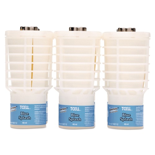 Odor Control | Rubbermaid Commercial FG402112 TCell 48 mL Microtrans Odor Neutralizer Refill - Blue Splash (6/Carton) image number 0