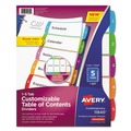 Dividers & Tabs | Avery 11840 5-Tab 1 to 5 11 in. x 8-1/2 in. Contemporary Color Tabs Customizable TOC Ready Index Multicolor Tab Dividers - White (1 Set) image number 0