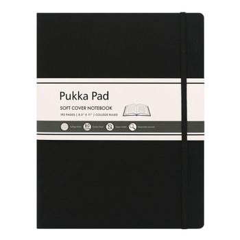 PRODUCTS | PUKKA PAD 9942SIG 96-Sheets 11 in. x 8.5 in. College Rule Soft Cover Notebook - Black Cover