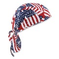 Safety & First Aid | Ergodyne 12477 Chill-Its 6615 One Size Fits Most High-Performance Bandana Doo Rag with Terry Cloth Sweatband - Stars and Stripes image number 0
