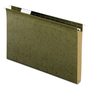 Pendaflex 04153X1 1 in. Extra Capacity 1/5-Cut Tabs Reinforced Hanging Legal File Folders with Box Bottom - Green (25/Box)