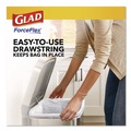 Trash Bags | Glad 22541 ForceFlex Kitchen Drawstring Trash Bags, Drawstring, 13 gal, Unscented, 23.47 x 25.38, White, 110 Bags/Box, 3 Boxes/Carton image number 6