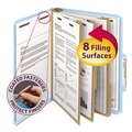 File Folders | Smead 14094 8 SafeSHIELD Fasteners 3 in. Expansion 3 Dividers Letter Size Pressboard Top Tab Classification Folders - Blue (10/Box) image number 7
