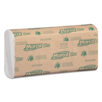 Marcal PRO P100B 12.88 in. x 10.13 in. 1-Ply 100% Recycled C-Fold Paper Towels - White (2400/Carton)