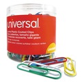 Paper Clips | Universal UNV95000 Plastic-Coated Jumbo Paper Clips with One-Compartment Dispenser Tub - Assorted Colors (250/Pack) image number 3