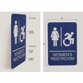 Floor Signs & Safety Signs | Headline Sign 7777 6 x 9 Women's Restroom ADA Sign - Blue Face/White Graphics image number 4