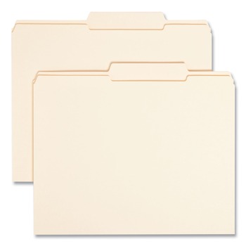 Smead 10376 0.75 in. Expansion 2/5-Cut Tab Reinforced Guide Height File Folders - Letter Size/Manila (100/Box)