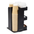 Breakroom Supplies | Mind Reader CUPOSPIN-BLK 8 in. x 8 in. x 12 in. 8-Compartment Anchor Collection Coffee Cup, Lid, and Condiment Carousel Countertop Organizer - Black image number 2