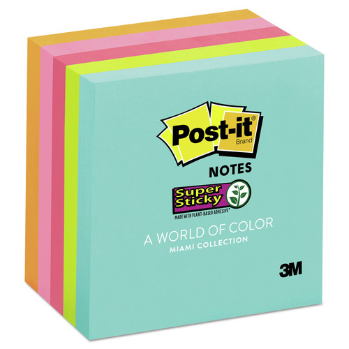 Notebooks & Pads | Post-it Notes Super Sticky 654-5SSMIA 3 in. x 3 in. Pads in Supernova Neon Collection Colors (5 Pads/Pack) image number 0