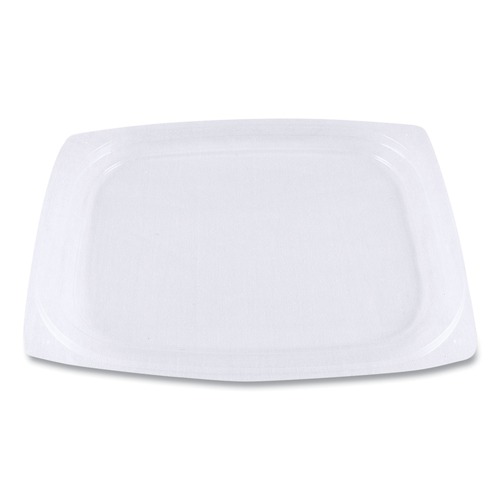 Food Trays, Containers, and Lids | World Centric RDLCS8 4.8 in. x 5.9 in. x 0.3 in. PLA Rectangular Plastic Deli Container Lids - Clear (900/Carton) image number 0