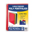 File Folders | C-Line 32930 11 x 8.5 3-Hole Punch Two-Pocket Heavyweight Poly Portfolio Folder - Assorted (10/Pack) image number 4