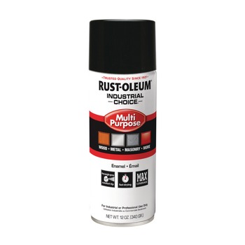 Rust-Oleum 1679830V 12 oz. Aerosol Can Industrial Choice 1600 System Multi-Purpose Enamel Spray Paint - Gloss Black (6/Carton)