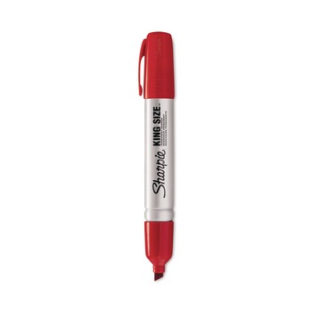 Sharpie 15002 King Size Broad Chisel Tip Permanent Marker - Red (1-Dozen)