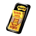  | Post-it Flags 680-SH12 1 in. Arrow Message Sign Here Page Flags - Yellow (600/Box) image number 0