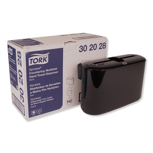 Paper Towel Holders | Tork 302028 Xpress 12.68 x 4.56 x 7.92 Countertop Towel Dispenser - Black image number 0