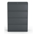 Office Filing Cabinets & Shelves | Alera 25495 36 in. x 18.63 in. x 52.5 in. 4 Legal/Letter/A4/A5 Size Lateral File Drawers - Charcoal image number 1