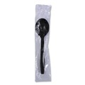 Cutlery | Boardwalk BWKSSHWPPBIW Heavyweight Wrapped Polypropylene Soup Spoons - Black (1000/Carton) image number 2