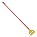 Mops | Rubbermaid Commercial FGH14600RD00 60 in. Invader Fiberglass Side-Gate Wet-Mop Handle - Red/Yellow image number 1