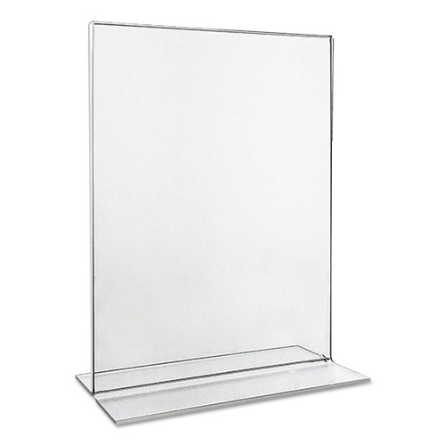 Cleaning & Janitorial Accessories | Universal UNV76864 2-Sided T-Style 8-1/2 in. x 11 in. Freestanding Frames - Clear (2/Pack) image number 0