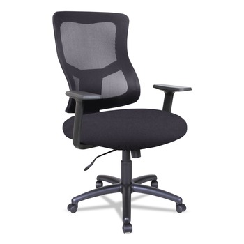 Alera ALEELT4214B Elusion II Series Supports Up to 275 lbs. 18.11 in. to 21.77 in. Seat Height Mesh Mid-Back Swivel/Tilt Chair - Black