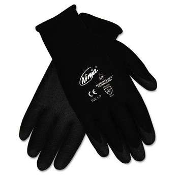 MCR Safety N9699L Ninja HPT PVC coated Nylon Gloves - Black Large (1-Pair)