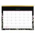 Bulletin Boards | Blue Sky BLS148629 22 in. x 17 in. 12-Month (Jan-Dec 2026) Neveah Monthly Desk Pad Calendar - White/Black/Pink Sheets/Gold Headband image number 0