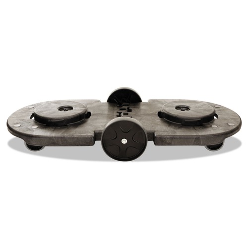 Just Launched | Rubbermaid Commercial FG264600BLA 20.25 in. x 45 in. x 8 in. 300 lbs. Capacity 2-Container Tandem Dolly - Black image number 0