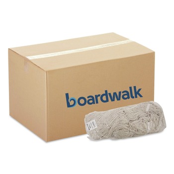 Boardwalk BWK432C 32 oz. Pro Loop Web/Tailband Premium Standard Mop Head - White (12/Carton)