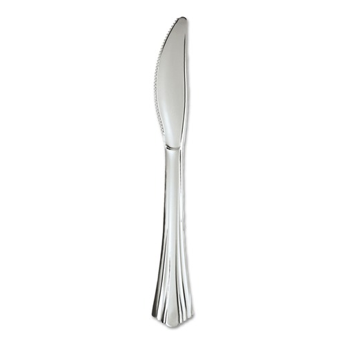  | WNA WNA 630155 7 1/2 in. Reflections Design Heavyweight Plastic Knives - Silver (600/Carton) image number 0