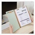 File Folders | Universal UNV10273 6-Section 2-Divider Pressboard Classification Folders - Letter, Gray/Green (10/Box) image number 2