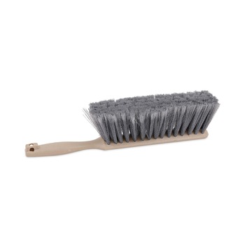 Boardwalk BWK5408 4.5 in. Brush 3.5 in. Tan Plastic Handle Polypropylene Counter Brush - Gray
