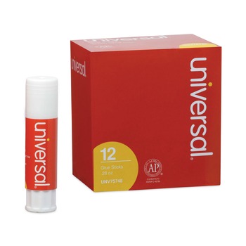 Universal UNV75748 0.28 oz. Glue Sticks - Clear Dry (12/Pack)