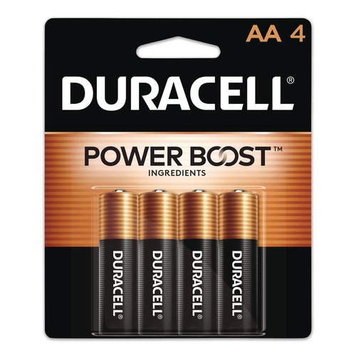 Batteries | Duracell MN1500B4Z Power Boost CopperTop Alkaline AA Batteries (4/Pack) image number 0