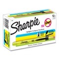Highlighters | Sharpie 28025 Fluorescent Yellow Ink Chisel Tip Retractable Highlighters - Yellow/Black Barrel (1 Dozen) image number 0