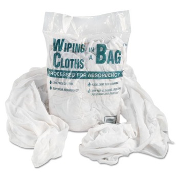 JUST LAUNCHED | General Supply UFSN250CW01 1 lbs. Bag-A-Rags Reusable Cotton Wiping Cloths - White (1/Pack)