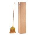 Brooms | Boardwalk BWK932ACT Plastic Bristle Angler Brooms with 53 in. Wood Handle - Yellow (12/Carton) image number 3